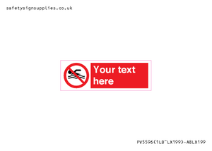 Custom No swimming prohibition Sign